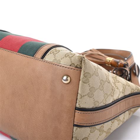 gucci rania top handle bag|GUCCI Monogram Web Rania Top Handle Bag Natural.